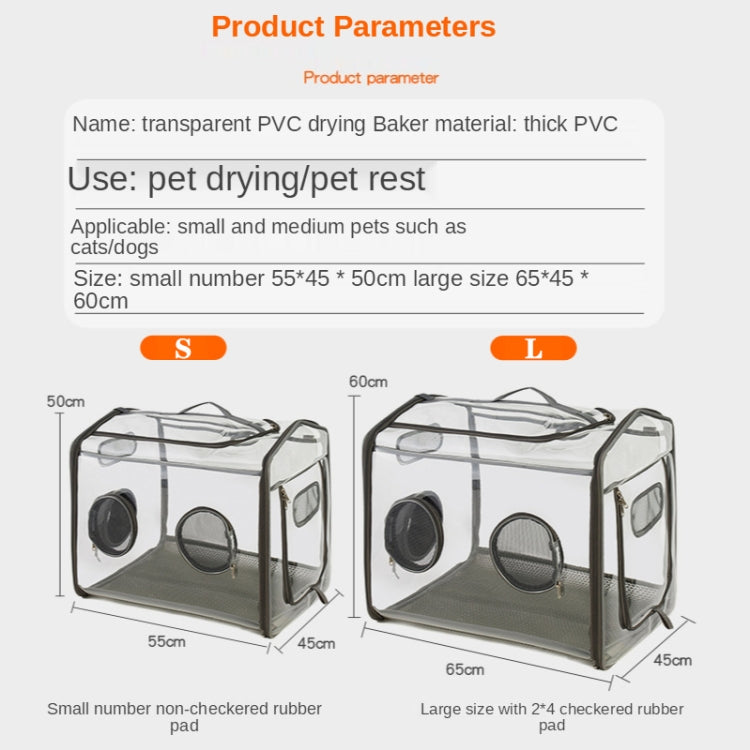 Foldable Transparent Pet Drying Box Pet Bath Drying Cage, Specification: L
