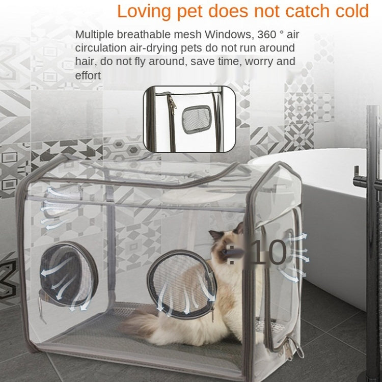 Foldable Transparent Pet Drying Box Pet Bath Drying Cage, Specification: L