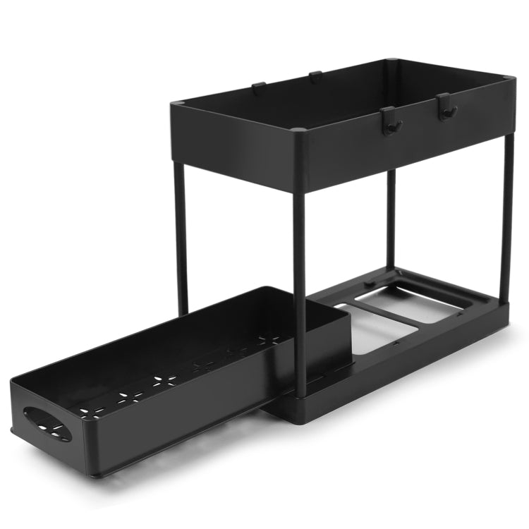 Multi-layer Pull-out Sink Drain Storage Rack Black (1 Layer Pump)