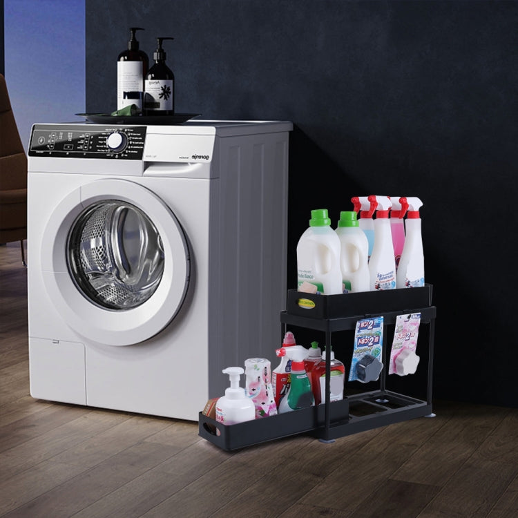 Multi-layer Pull-out Sink Drain Storage Rack Black (1 Layer Pump)