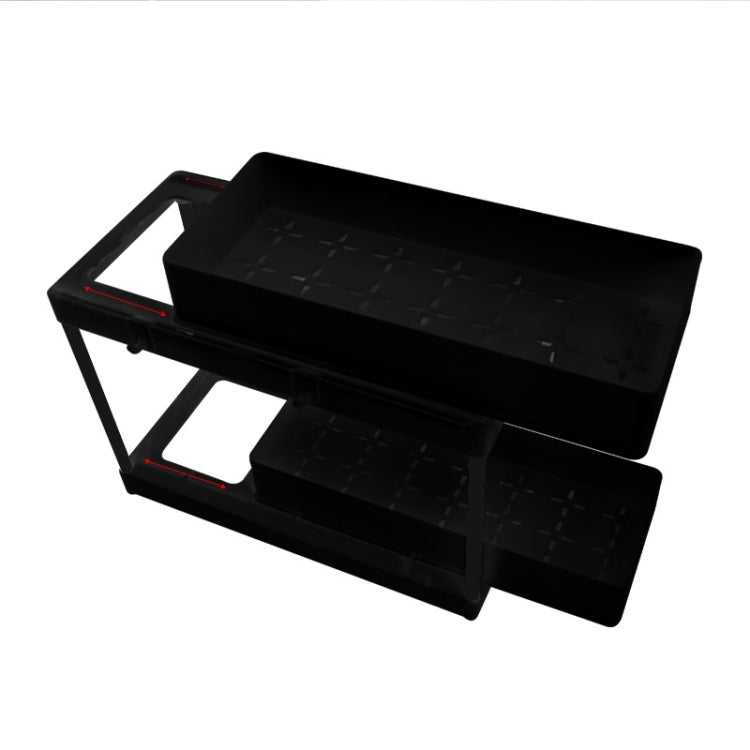 Multi-layer Pull-out Sink Drain Storage Rack Black (2 Layer Pump)