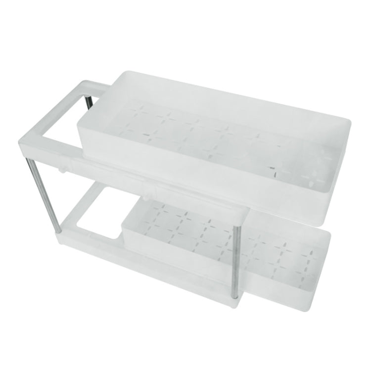Multi-layer Pull-out Sink Drain Storage Rack White (2 Layer Pump)