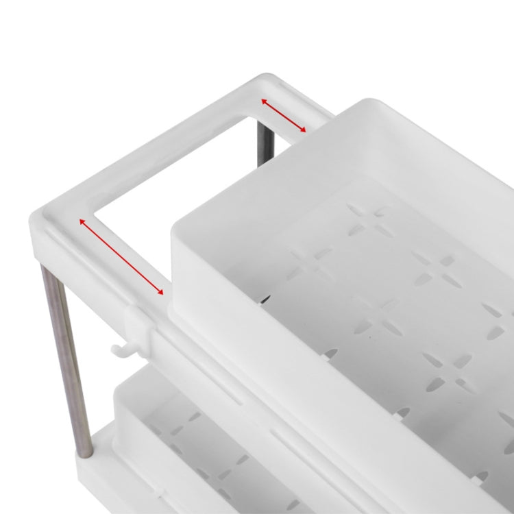 Multi-layer Pull-out Sink Drain Storage Rack White (2 Layer Pump)