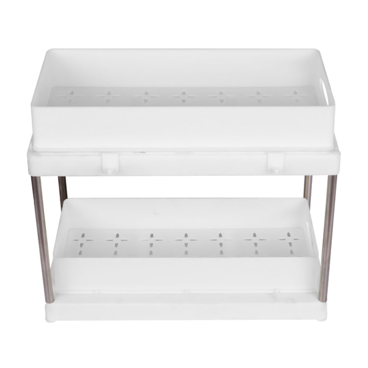 Multi-layer Pull-out Sink Drain Storage Rack White (2 Layer Pump)