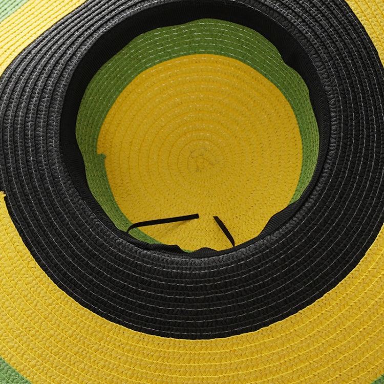 Oversized Brim Dome Rainbow Striped Beach Visor Hat, Size: 56-58cm