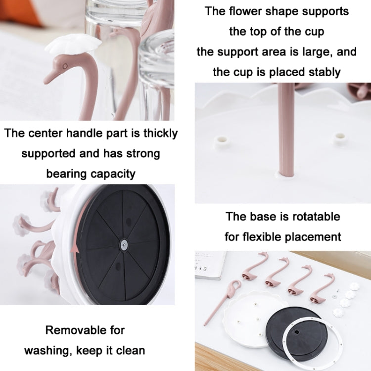 Home Portable Drainer Cup Holder With Rotatable Tray, Specification: Six Cups