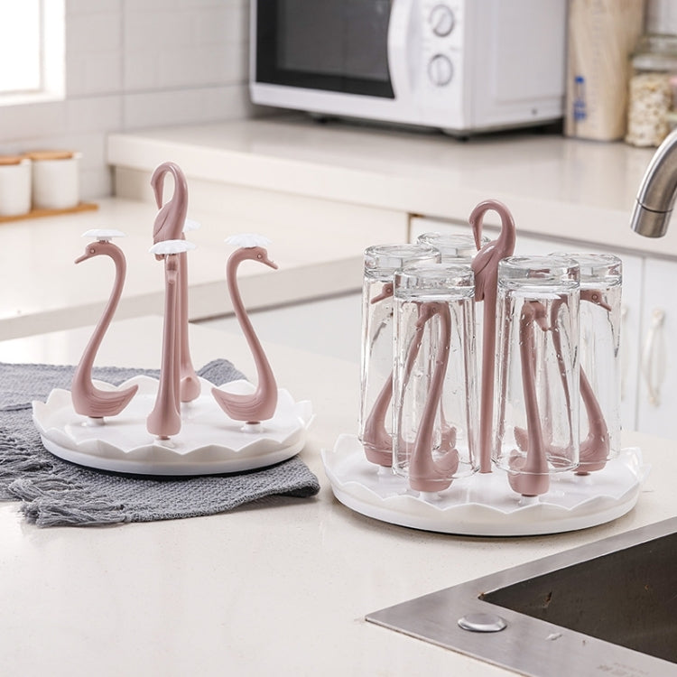 Home Portable Drainer Cup Holder With Rotatable Tray, Specification: Six Cups