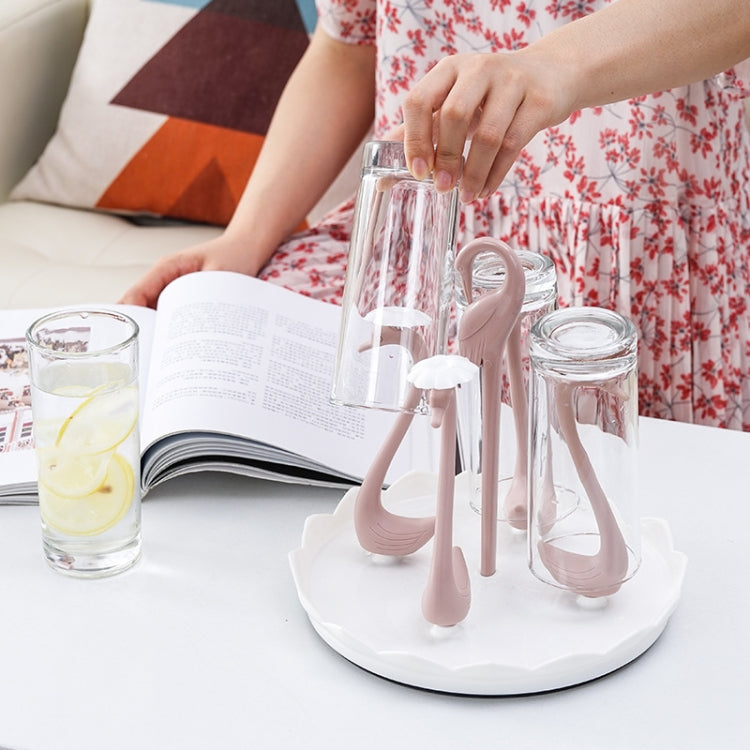 Home Portable Drainer Cup Holder With Rotatable Tray, Specification: Six Cups
