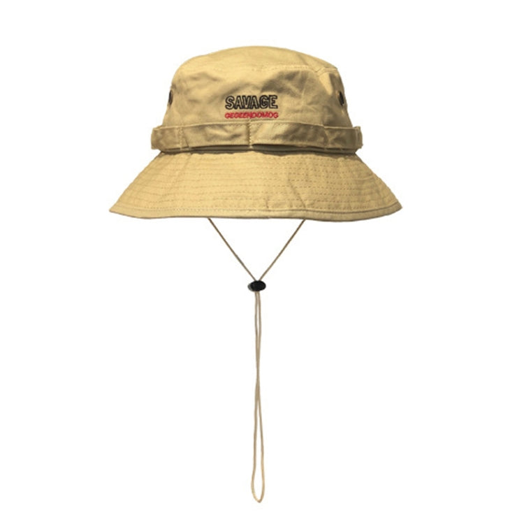 GEGEEN DOMOG Big Brim Bucket Hat Windproof Drawstring Retro Pot Hat