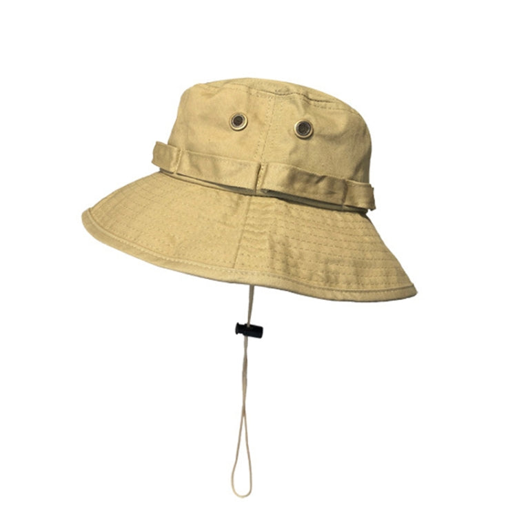 GEGEEN DOMOG Big Brim Bucket Hat Windproof Drawstring Retro Pot Hat