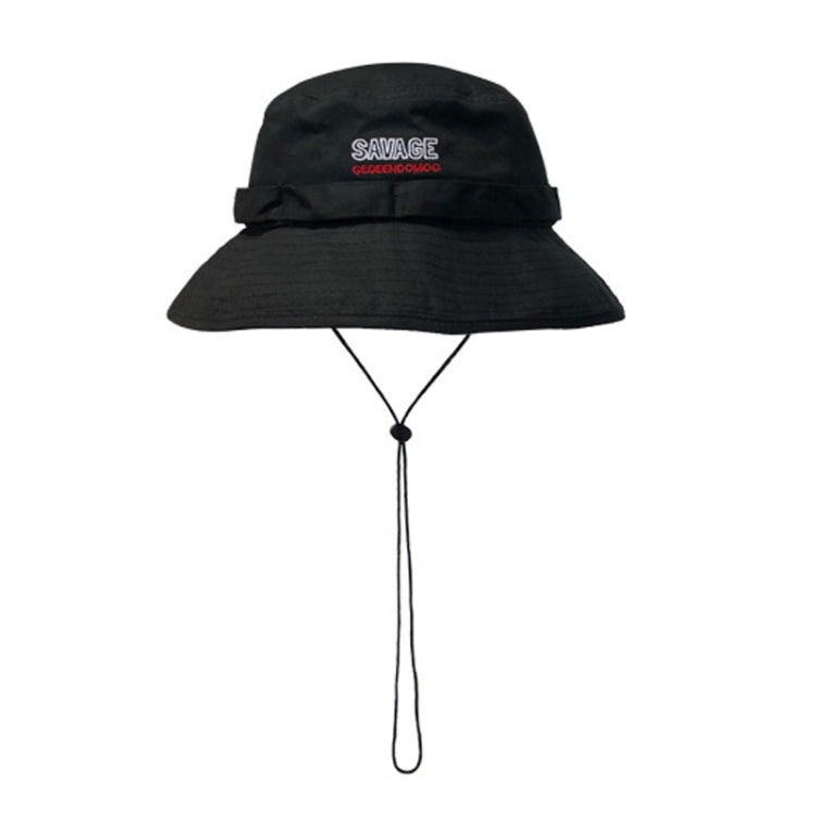 GEGEEN DOMOG Big Brim Bucket Hat Windproof Drawstring Retro Pot Hat