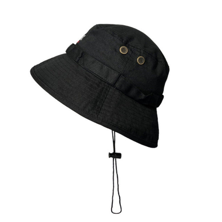 GEGEEN DOMOG Big Brim Bucket Hat Windproof Drawstring Retro Pot Hat
