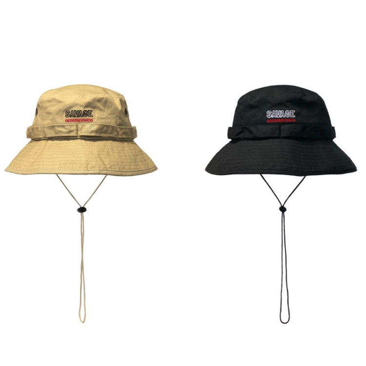 GEGEEN DOMOG Big Brim Bucket Hat Windproof Drawstring Retro Pot Hat