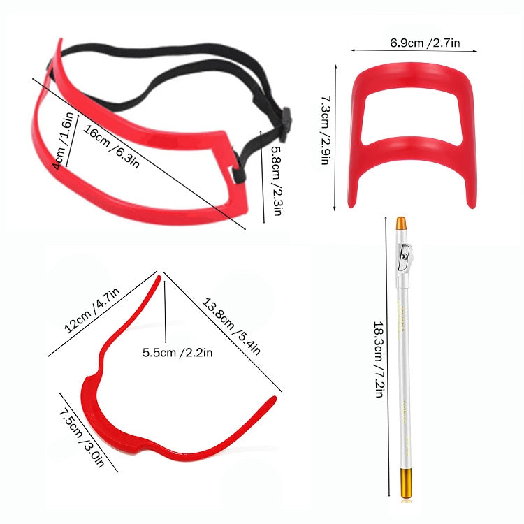 2 Sets Beard Styling Board Shaving Barber Tools, Style: Shape Ruler x 2+Pen+Bearded Model