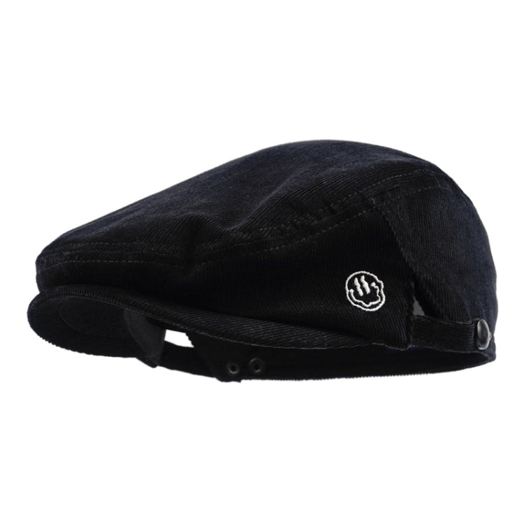 Reverse Letter Beret Corduroy Street Retro Hat
