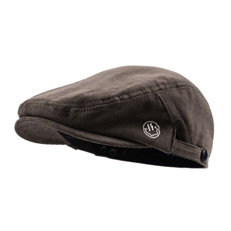 Reverse Letter Beret Corduroy Street Retro Hat