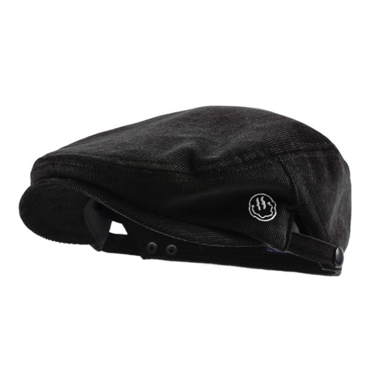 Reverse Letter Beret Corduroy Street Retro Hat