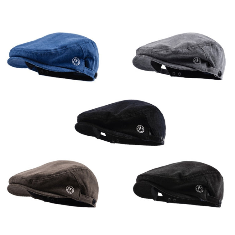 Reverse Letter Beret Corduroy Street Retro Hat