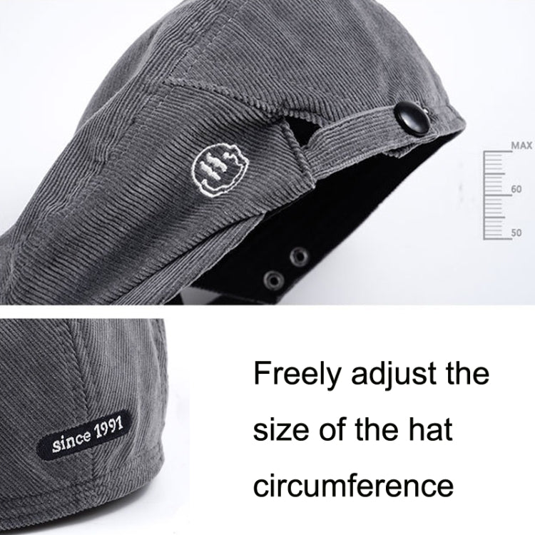 Reverse Letter Beret Corduroy Street Retro Hat