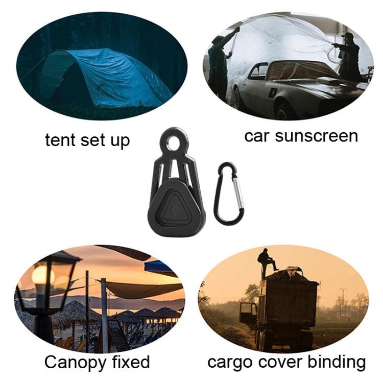 10 PCS Awning Banner Tarpaulin Plastic Clip Field Camping Mountaineering Tent Clip, Color: Black Clip+Hook