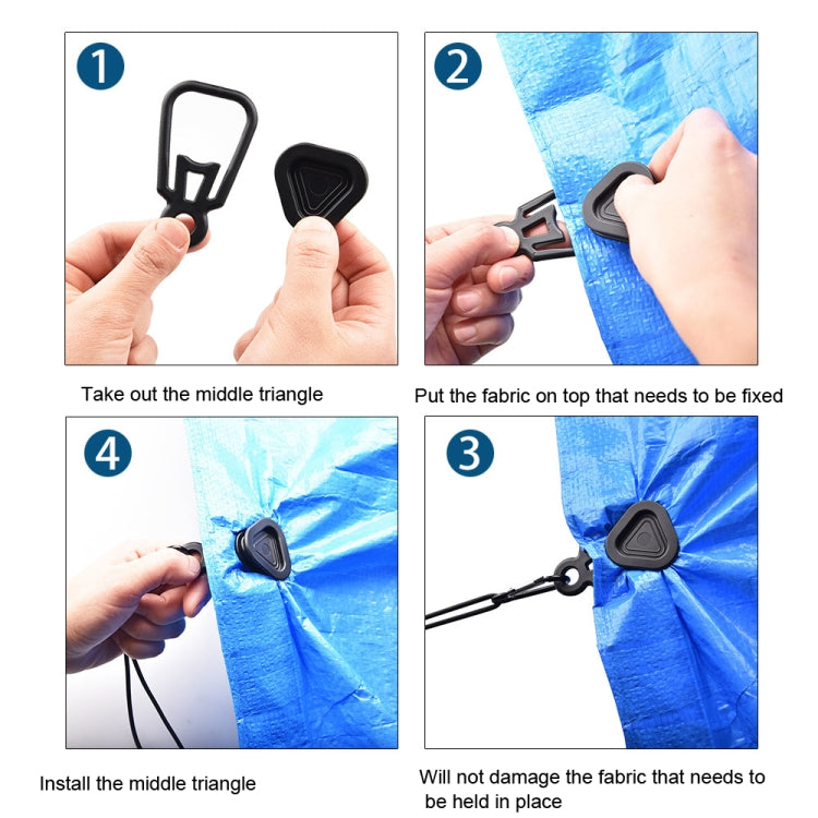10 PCS Awning Banner Tarpaulin Plastic Clip Field Camping Mountaineering Tent Clip, Color: Green Clip+Hook