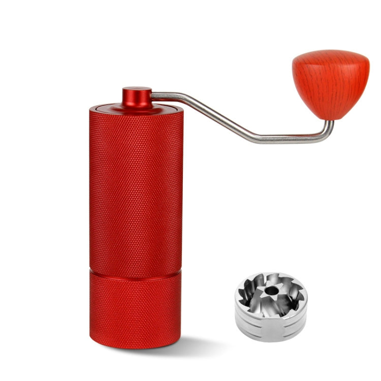 CNC Stainless Steel Hand Crank Coffee Bean Grinder, Specification: Hexagon Red