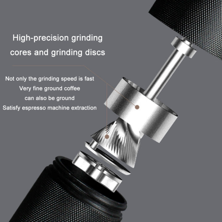 CNC Stainless Steel Hand Crank Coffee Bean Grinder, Specification: Hexagon Red