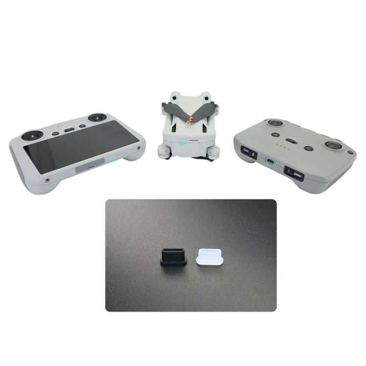 2 Sets Drone Body Remote Control Charging Port Dust Plug for DJI Mini 3 Pro