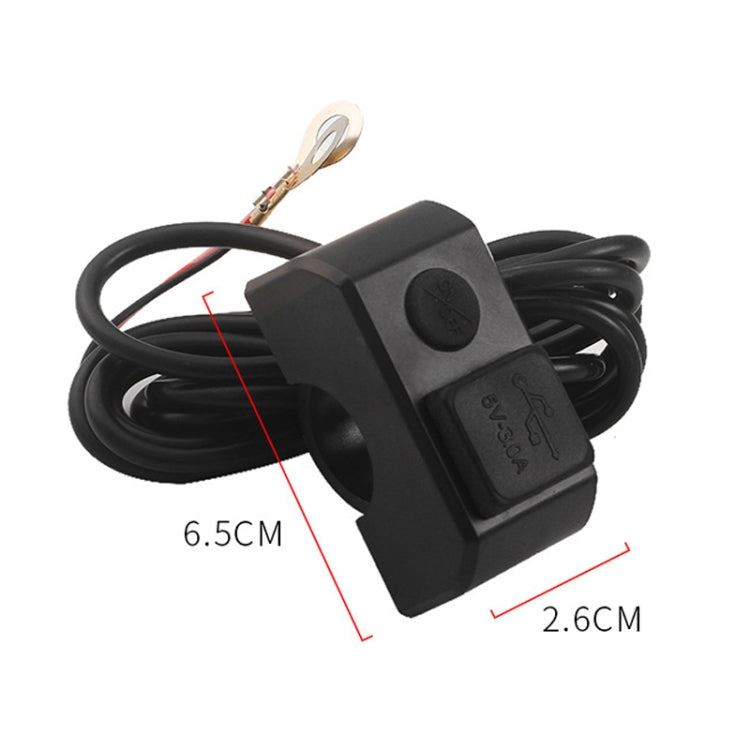 Motorcycle Dual USB Mobile Phone Charger 5V 3A Fast Charging(Black)