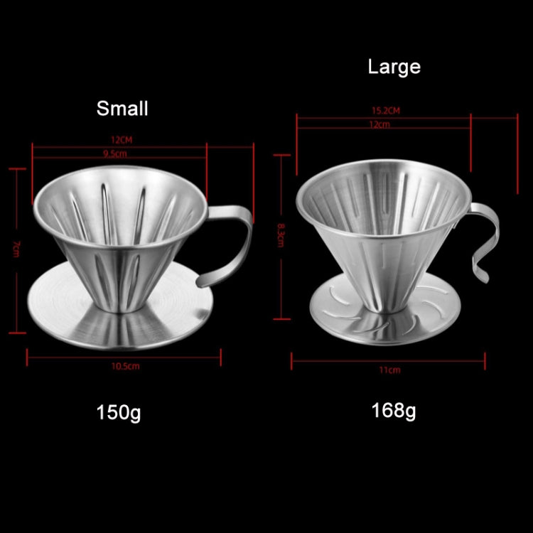 Double-layer Stainless Steel Pour-over Coffee Filter, Size: Large