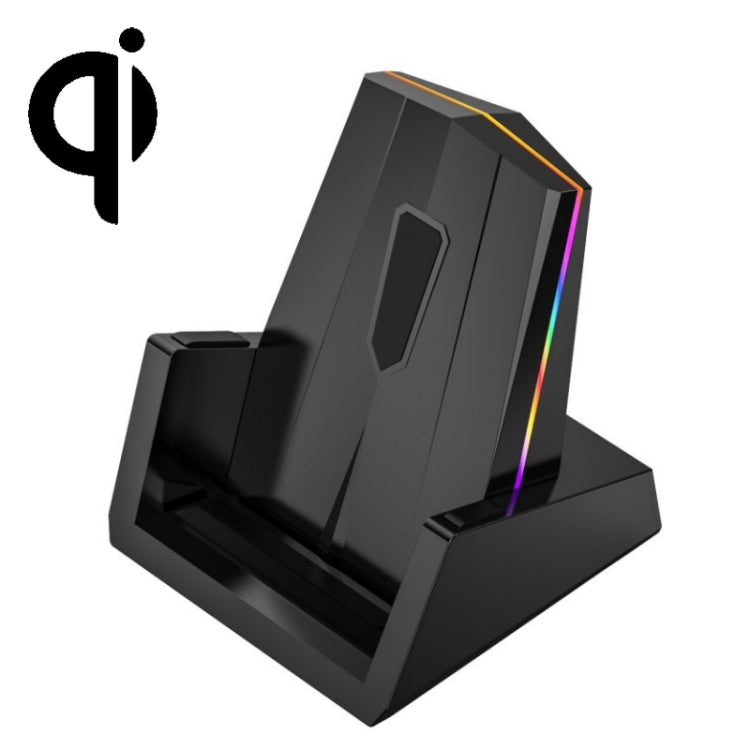 A18 15W Vertical Wireless Charging With RGB Colorful LED Lights(Black)