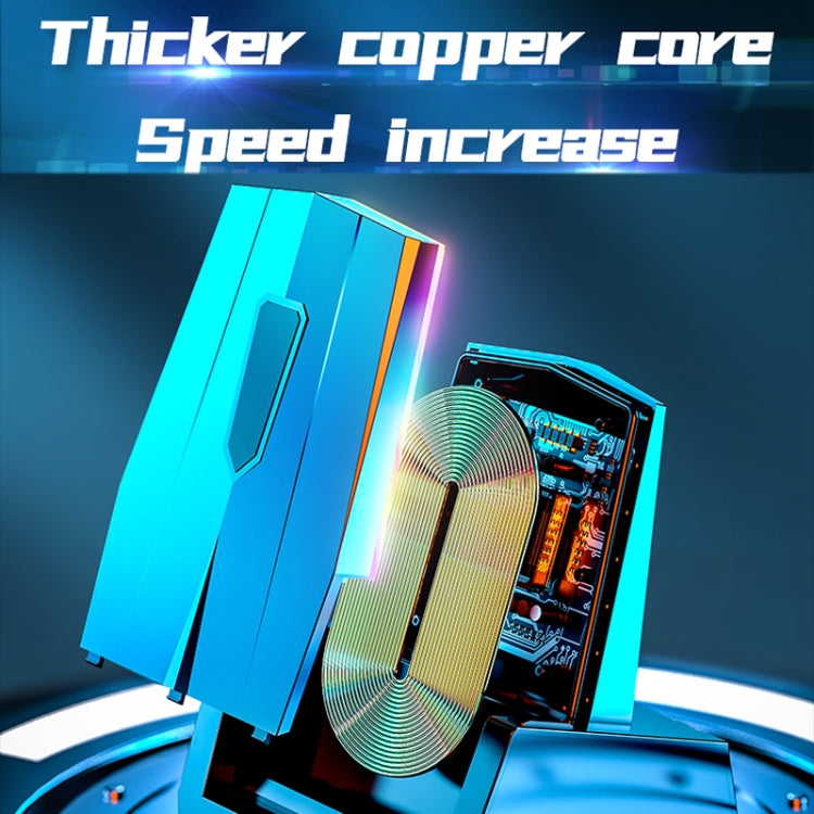 A18 15W Vertical Wireless Charging With RGB Colorful LED Lights(Black)