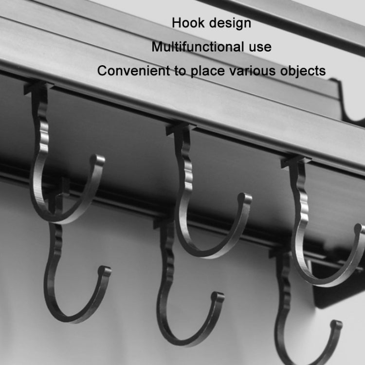Kitchen Wall Mounted Seasoning Bottle Knife Storage Rack, Specifications C1 60cm One Cup 10 Hooks