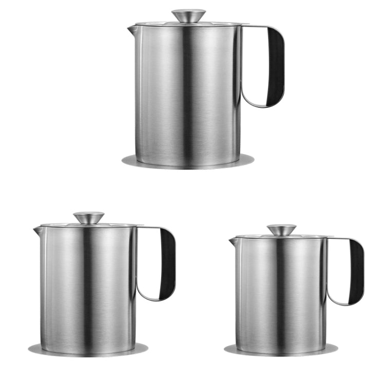 Household 304 Stainless Steel Large Capacity Oil Separator Pot, Capacity: Steel Color 1500ml