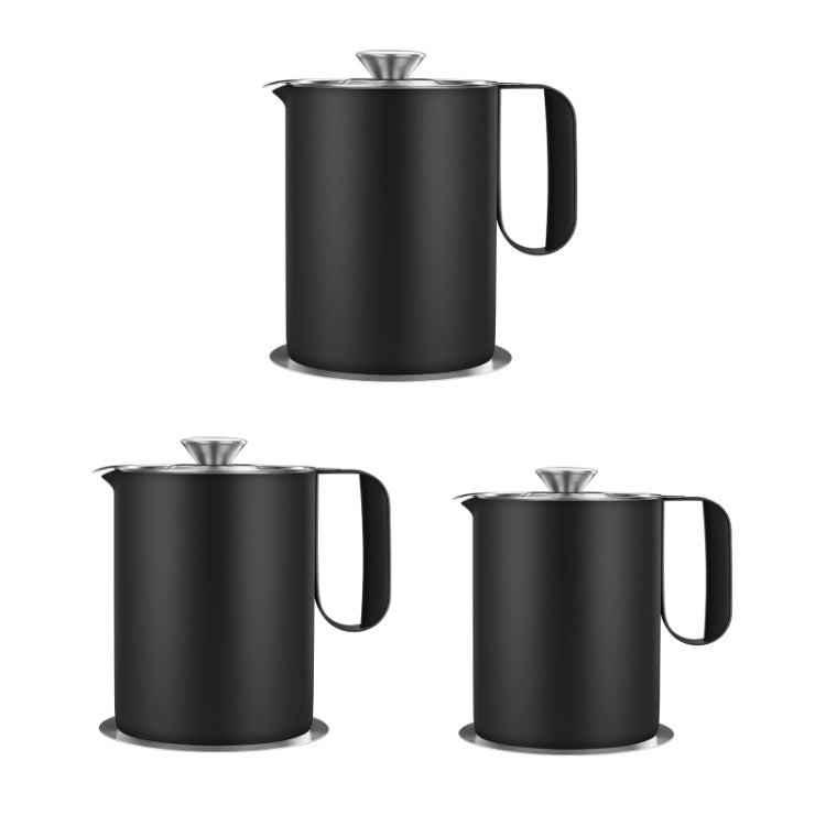 Household 304 Stainless Steel Large Capacity Oil Separator Pot, Capacity: Black 1500ml
