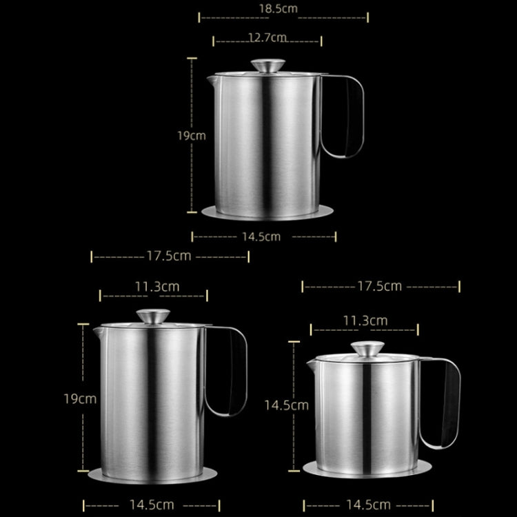 Household 304 Stainless Steel Large Capacity Oil Separator Pot, Capacity: Black 1500ml