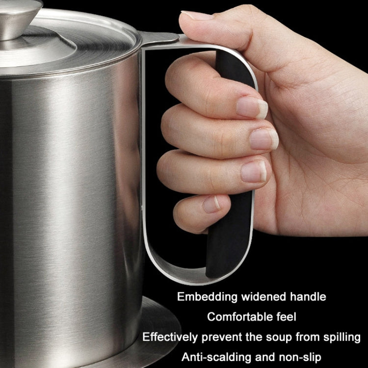 Household 304 Stainless Steel Large Capacity Oil Separator Pot, Capacity: Black 1000ml