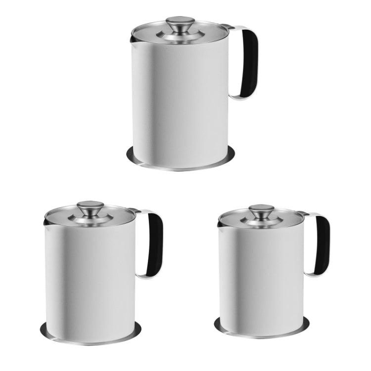 Household 304 Stainless Steel Large Capacity Oil Separator Pot, Capacity: White 1500ml