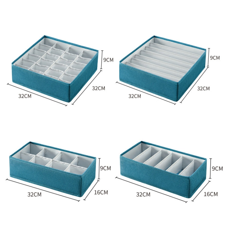 Foldable Drawer Clothes Storage Box, Spec: 7 Grids (Green)
