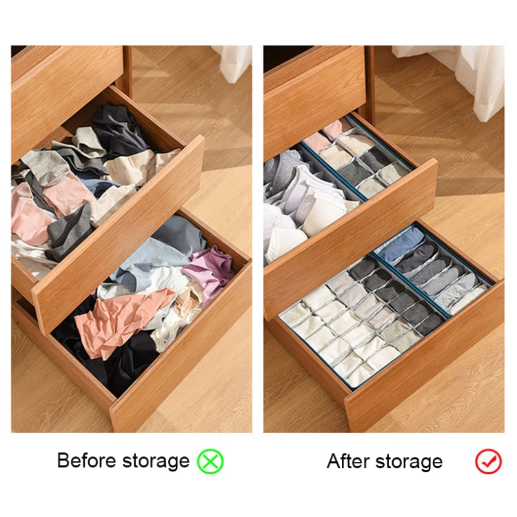 Foldable Drawer Clothes Storage Box, Spec: 7 Grids (Green)