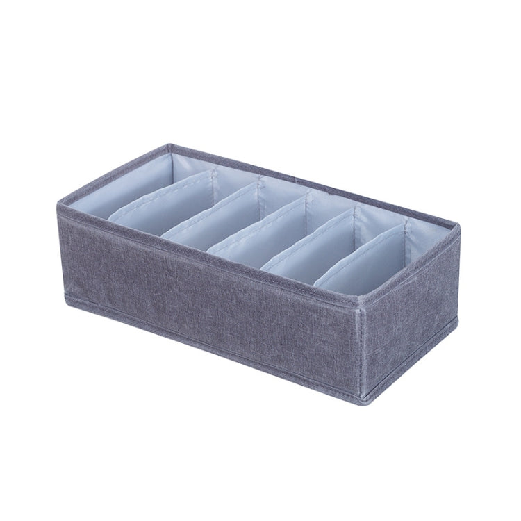 Foldable Drawer Clothes Storage Box, Spec: 6 Grids (Gray)