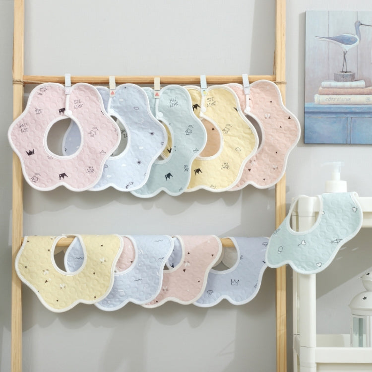 2 PCS Thin Cotton Gauze Waterproof Soft 360 Degree Rotating Baby Bib