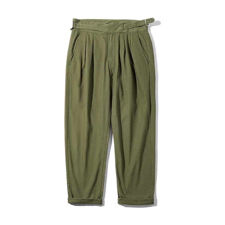S2007085 Men Retro Straight Casual Trousers Overalls, Size: