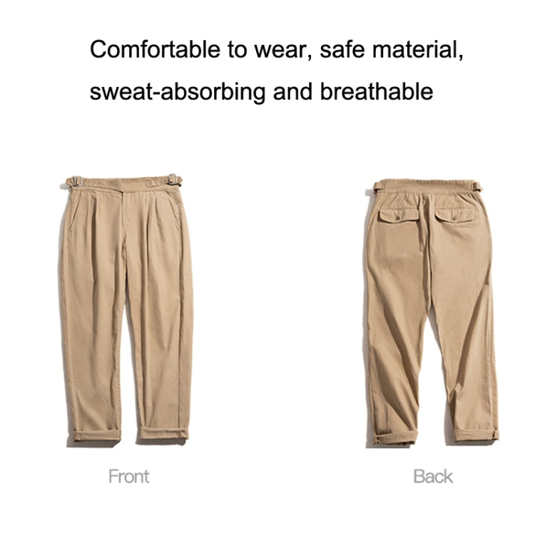 S2007085 Men Retro Straight Casual Trousers Overalls, Size:
