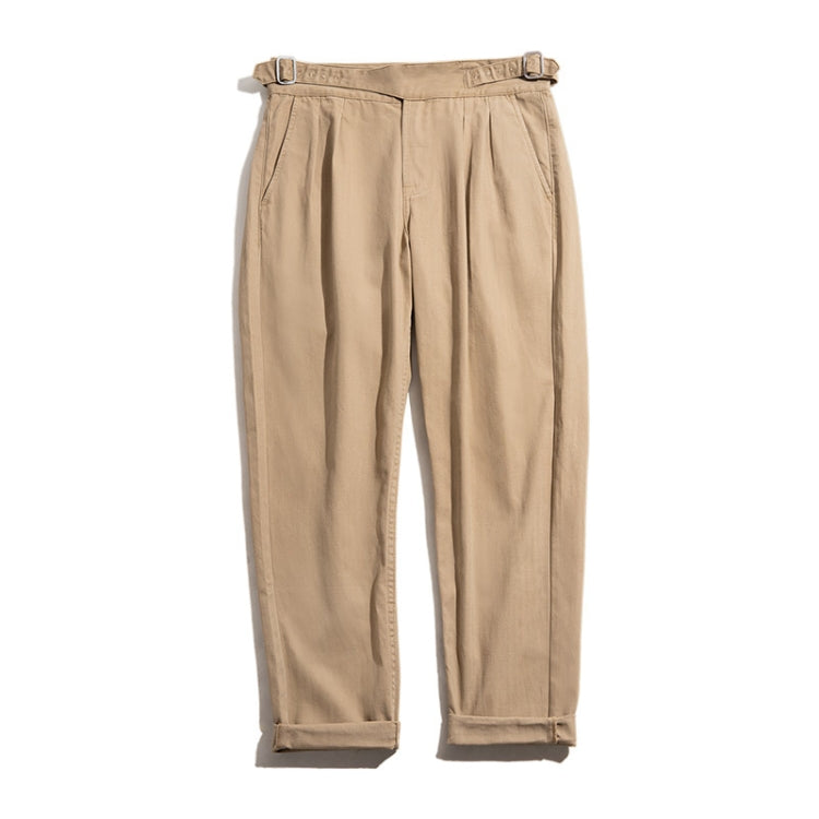 S2007085 Men Retro Straight Casual Trousers Overalls, Size: