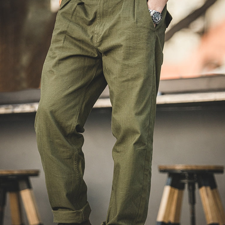 S2007085 Men Retro Straight Casual Trousers Overalls, Size: