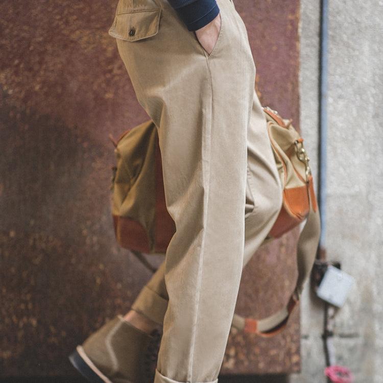 S2007085 Men Retro Straight Casual Trousers Overalls, Size: