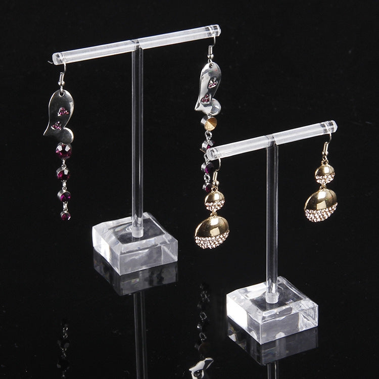 2 PCS Plastic T-shaped Jewelry Holder Earring Storage Display Stand