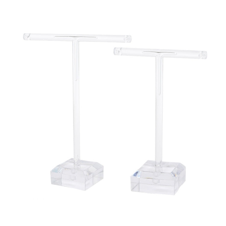 2 PCS Plastic T-shaped Jewelry Holder Earring Storage Display Stand