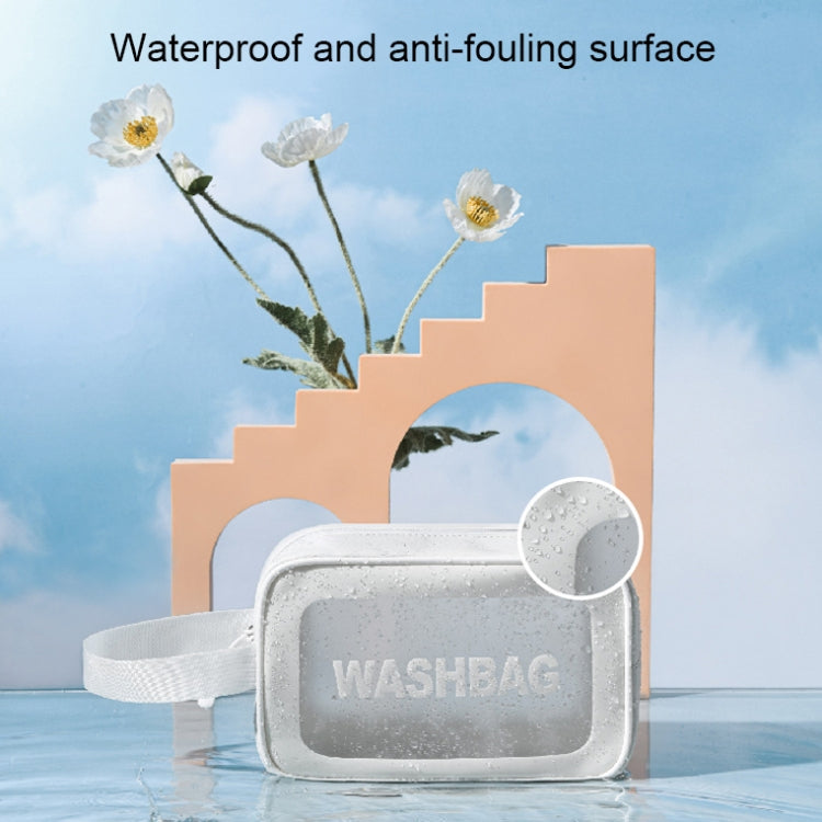 PVC Transparent Waterproof Portable Cosmetic Bag, Size: M (Pink)